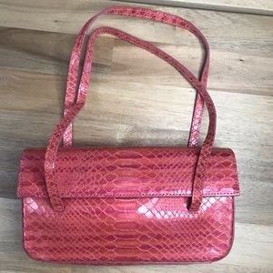 Y2K Ann Taylor Pink Alligator Snakeskin Purse